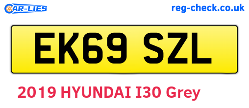 EK69SZL are the vehicle registration plates.
