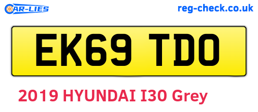 EK69TDO are the vehicle registration plates.