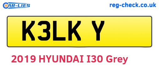 K3LKY are the vehicle registration plates.