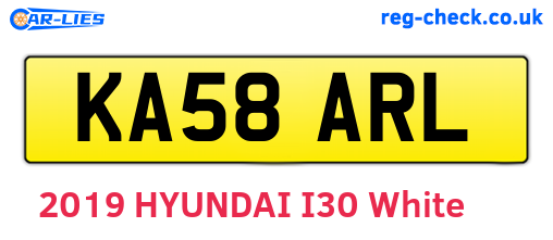KA58ARL are the vehicle registration plates.