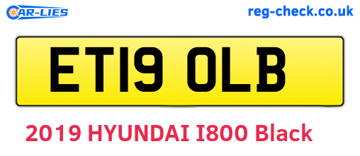 ET19OLB are the vehicle registration plates.