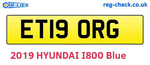 ET19ORG are the vehicle registration plates.