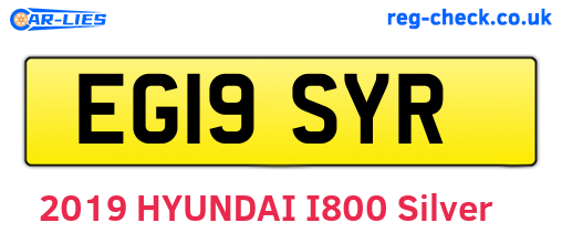 EG19SYR are the vehicle registration plates.