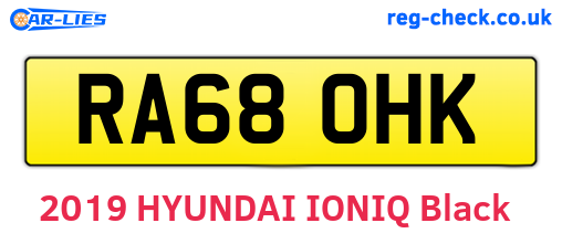 RA68OHK are the vehicle registration plates.