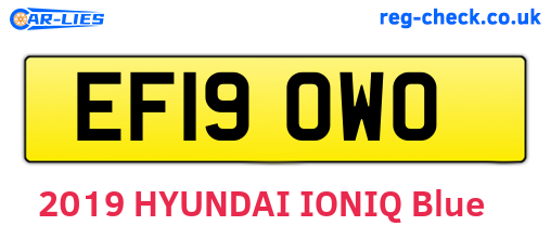EF19OWO are the vehicle registration plates.