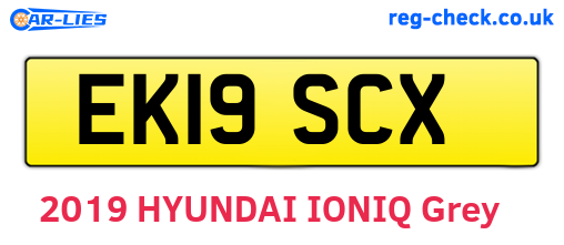 EK19SCX are the vehicle registration plates.