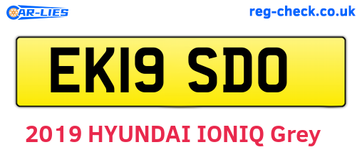 EK19SDO are the vehicle registration plates.