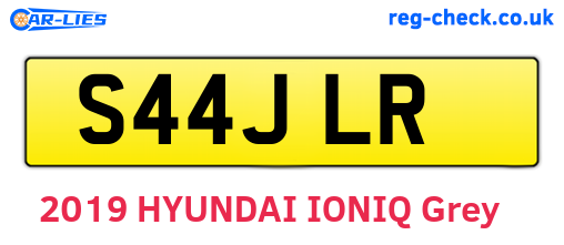 S44JLR are the vehicle registration plates.