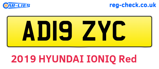 AD19ZYC are the vehicle registration plates.