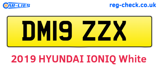 DM19ZZX are the vehicle registration plates.