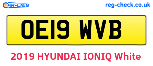 OE19WVB are the vehicle registration plates.