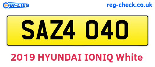 SAZ4040 are the vehicle registration plates.