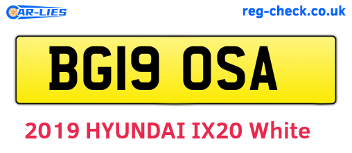 BG19OSA are the vehicle registration plates.