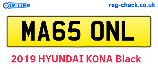 MA65ONL are the vehicle registration plates.