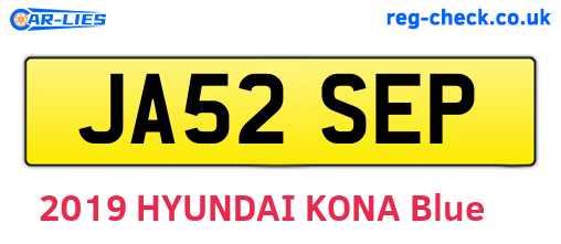 JA52SEP are the vehicle registration plates.
