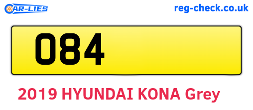 O84 are the vehicle registration plates.