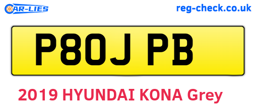 P80JPB are the vehicle registration plates.