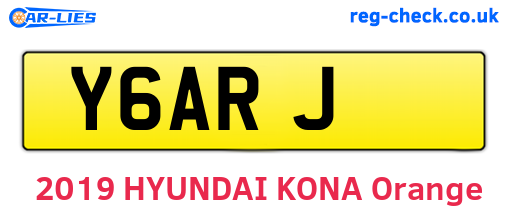Y6ARJ are the vehicle registration plates.