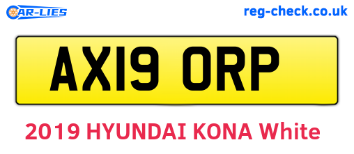 AX19ORP are the vehicle registration plates.
