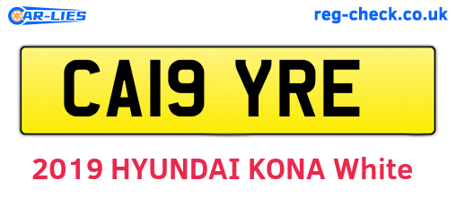 CA19YRE are the vehicle registration plates.