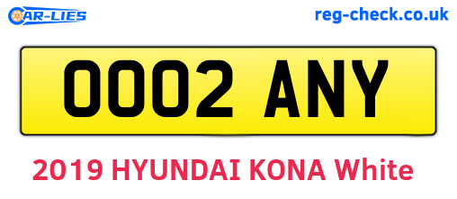 OO02ANY are the vehicle registration plates.