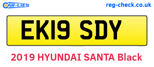 EK19SDY are the vehicle registration plates.