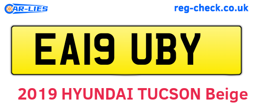 EA19UBY are the vehicle registration plates.