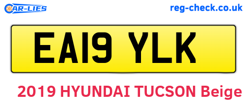 EA19YLK are the vehicle registration plates.