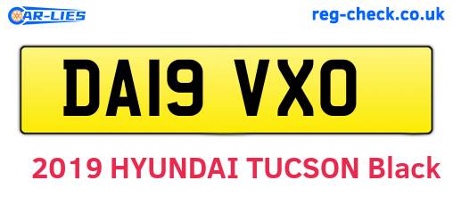 DA19VXO are the vehicle registration plates.