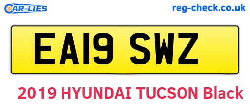 EA19SWZ are the vehicle registration plates.