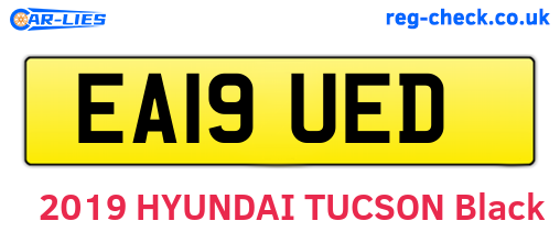 EA19UED are the vehicle registration plates.