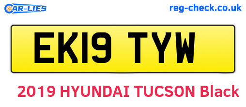 EK19TYW are the vehicle registration plates.