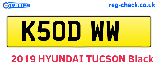 K50DWW are the vehicle registration plates.