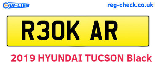R30KAR are the vehicle registration plates.