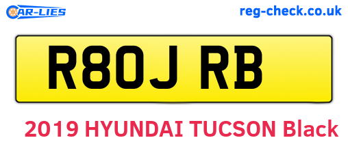 R80JRB are the vehicle registration plates.