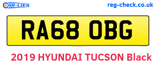 RA68OBG are the vehicle registration plates.