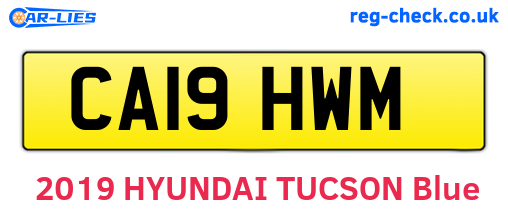 CA19HWM are the vehicle registration plates.