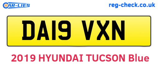 DA19VXN are the vehicle registration plates.