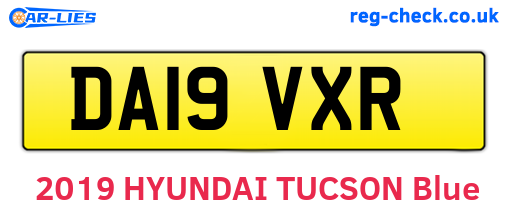 DA19VXR are the vehicle registration plates.