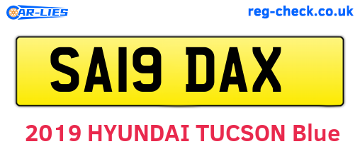 SA19DAX are the vehicle registration plates.