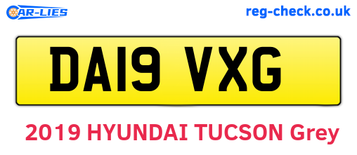 DA19VXG are the vehicle registration plates.