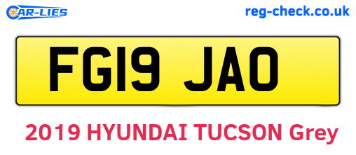 FG19JAO are the vehicle registration plates.