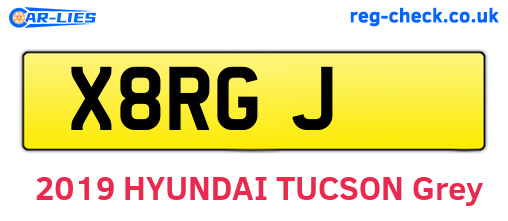 X8RGJ are the vehicle registration plates.