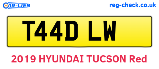 T44DLW are the vehicle registration plates.