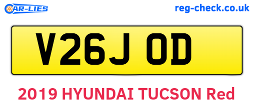 V26JOD are the vehicle registration plates.