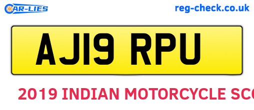 AJ19RPU are the vehicle registration plates.