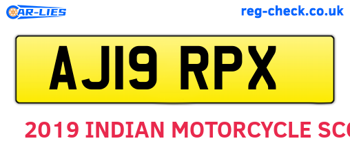 AJ19RPX are the vehicle registration plates.