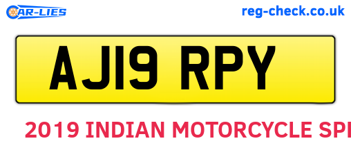 AJ19RPY are the vehicle registration plates.