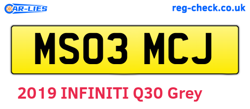 MS03MCJ are the vehicle registration plates.