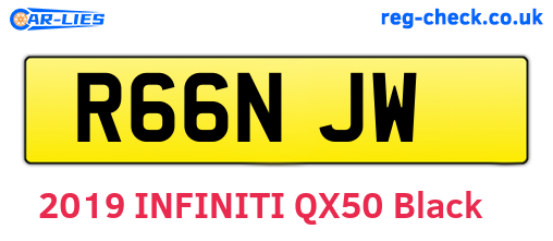 R66NJW are the vehicle registration plates.
